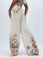 Pantalon cu imprimeu floral - imagine 4