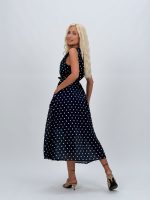 Rochie midi cu buline și cordon în talie - imagine 15