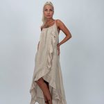 Rochie din in cu bretele