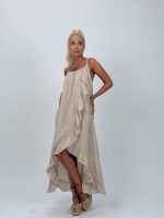 Rochie din in cu bretele
