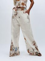 Pantalon cu imprimeu floral - imagine 2