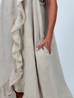 Rochie din in cu bretele - imagine 6