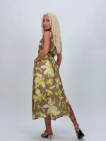 Rochie midi cu imprimeu floral și elastic în talie - imagine 9