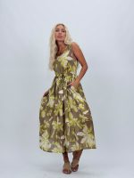 Rochie midi cu imprimeu floral și elastic în talie - imagine 6