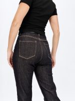 Jeans mom fit negru cu curea - imagine 3