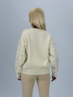 Pulover din tricot cu ștrasuri aplicate - imagine 4