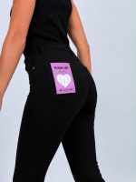Pantalon push-up evazat negru - imagine 3