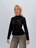 Bluză cu model imprimat din catifea - imagine 10