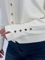 Cardigan din tricot cu nasturi aurii - imagine 8