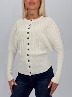 Cardigan cambrat cu model rigat - imagine 3