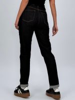 Jeans mom fit negru cu curea - imagine 4