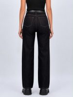 Jeans | Blug loose fit negru cu curea - imagine 2