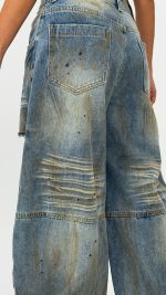 Jeans | Blug baggy cu rupturi - imagine 5