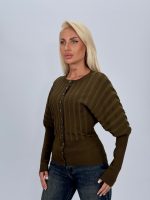 Cardigan cambrat cu model rigat - imagine 10