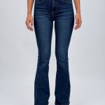 Jeans push-up evazat cu clapetă spate