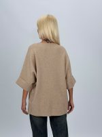 Pulover din tricot cu mânecă 3/4 și broderie - imagine 3