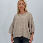 Pulover din lână oversized cu mânecă scurtă