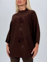 Pulover maletă cu model floral aplicat - imagine 8