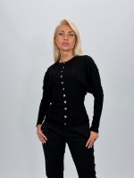 Cardigan cambrat cu model rigat - imagine 5