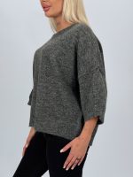 Pulover din lână oversized cu mânecă scurtă - imagine 14