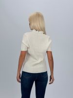 Pulover din tricot cu dantelă și mânecă scurtă - imagine 6