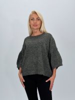 Pulover din lână oversized cu mânecă scurtă - imagine 13
