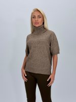 Pulover helancă din lână cu mânecă scurtă - imagine 4