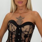 Top corset cu legături la spate