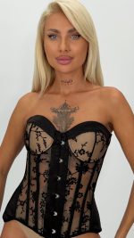 Top corset cu legături la spate