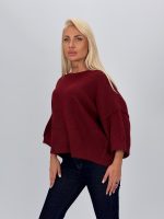 Pulover din lână oversized cu mânecă scurtă - imagine 17