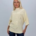 Pulover maletă cu model floral aplicat