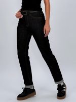 Jeans mom fit negru cu curea - imagine 5