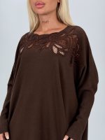 Pulover din tricot cu broderie tip mileu - imagine 7
