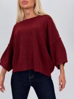 Pulover din lână oversized cu mânecă scurtă - imagine 18