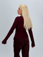 Bluză termică cu decolteu în V și dantelă - imagine 28