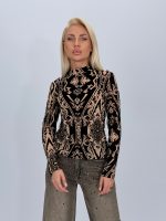 Bluză cu model imprimat din catifea - imagine 2