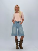 Jeans | Blug 3/4 cu broderie florală