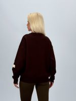 Pulover din tricot cu broderie florală - imagine 6