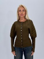 Cardigan cambrat cu model rigat - imagine 9