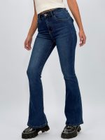 Jeans push-up evazat cu clapetă spate - imagine 3