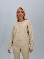 Pulover din tricot cu ștrasuri aplicate - imagine 5