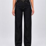 Jeans | Blug loose fit negru cu curea