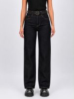 Jeans | Blug loose fit negru cu curea