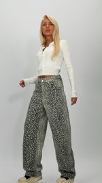Jeans | Blug wide leg imprimat - imagine 2