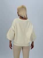 Pulover din lână oversized cu mânecă scurtă - imagine 6