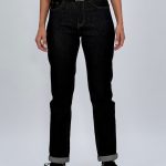 Jeans mom fit negru cu curea