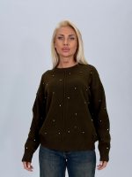Pulover din tricot cu ștrasuri aplicate - imagine 11