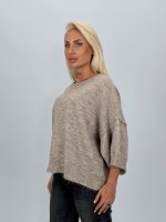 Pulover din lână oversized cu mânecă scurtă - imagine 2