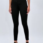 Pantalon colant plușat cu fermoar