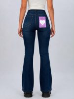 Jeans | Blug push-up evazat albastru - imagine 2